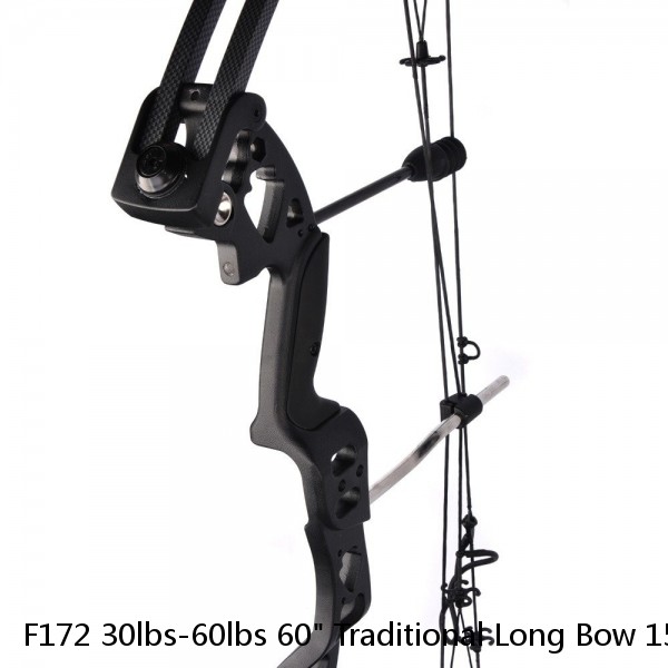 F172 30lbs-60lbs 60" Traditional Long Bow 15" Camo Riser Archery Hunting